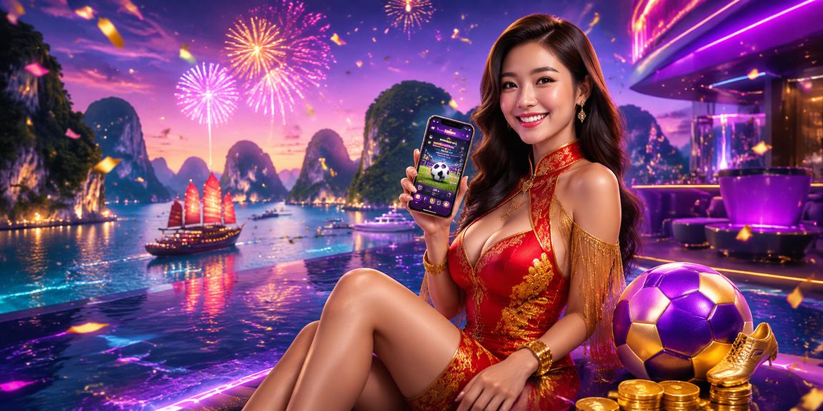 Cá cược bóng đá High Roller dưới ánh đèn neon rực rỡ tại vùng biển Hạ Long về đêm
