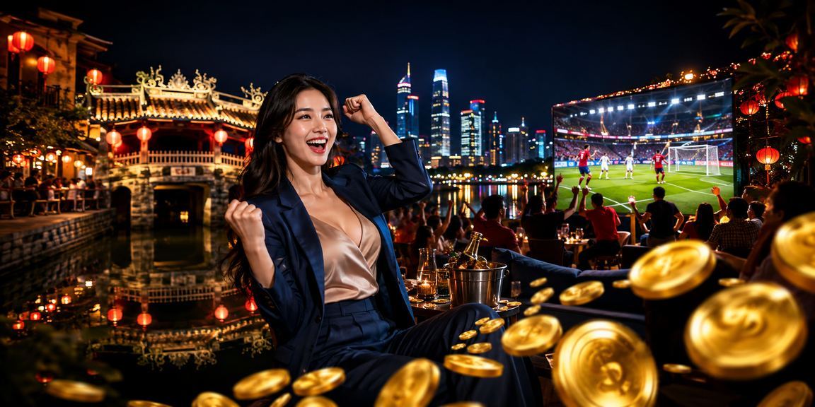 Người hâm mộ bóng đá theo dõi kết quả cá cược tại chợ đêm Hội An lung linh đèn lồng