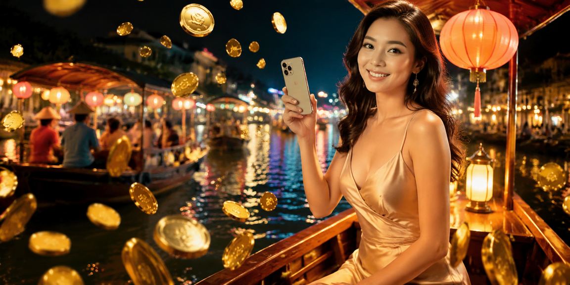 Thao tác nạp tiền điện tử tại chợ đêm Huế qua ứng dụng di động